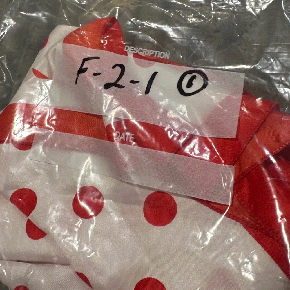 SunKyungSa Red White Polka Dot Square Scarf Satin Feel 34x34 Retro Accessory